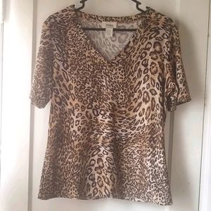 Neiman Marcus Leopard V-neck